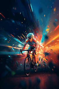自行车竞速比赛运动竞技插画