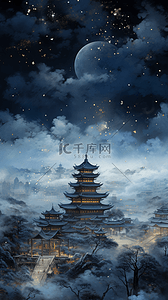 中国风游戏插画图片_中国风中式建筑中式宫殿