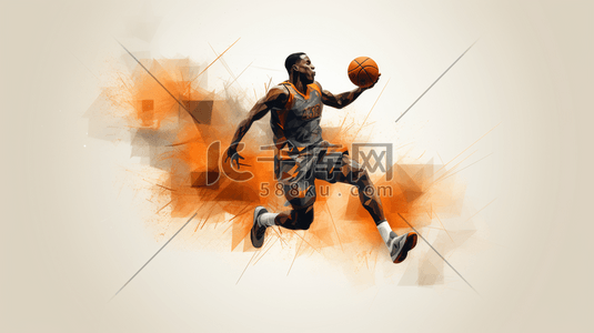 投篮机机插画图片_运球的篮球运动员卡通人物插画11