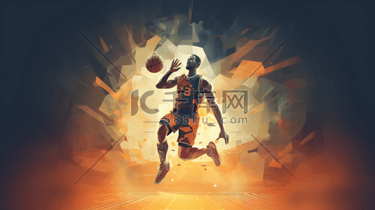 投篮机机插画图片_运球的篮球运动员卡通人物插画14