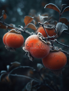 中国结插画图片_中国节气果实上的霜冻2