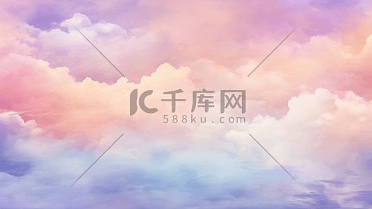 墙纸插画图片_手绘水彩粉彩天空背景