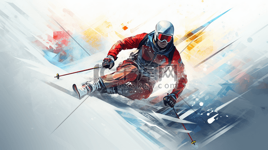 极限运动滑雪插画6