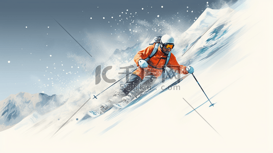 极限运动滑雪插画7