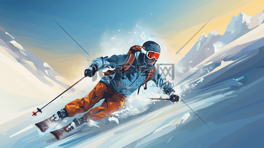 极限运动滑雪插画11