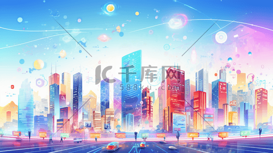 彩色科技感智慧城市插图21