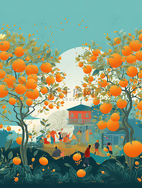 乡村秋季丰收橘子树18