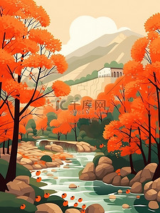 秋天的色调树木美丽的风景13