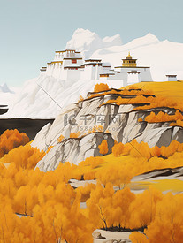 西藏秋天的森林场景3