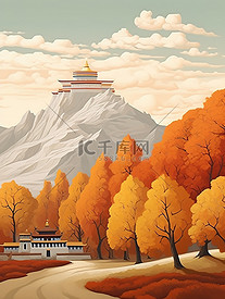 西藏秋天的森林场景8