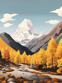 西藏秋天的森林场景18