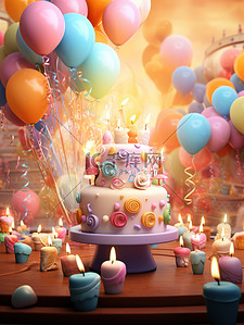 生日庆典蛋糕气球礼物17