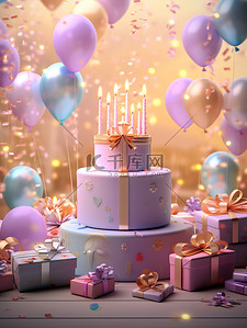 生日庆典蛋糕气球礼物1