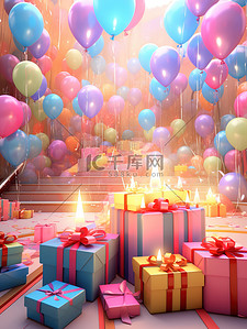 生日庆典蛋糕气球礼物14
