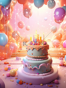 生日庆典蛋糕气球礼物6