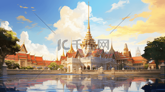 泰国旅游景点风景插画28