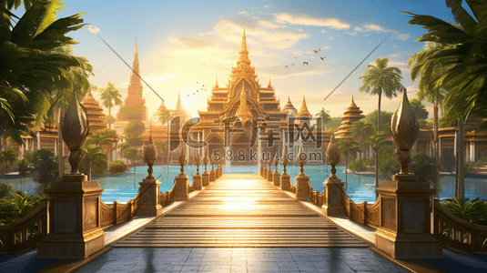 泰国旅游景点风景插画16