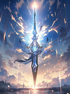 鼎立荣耀插画图片_仙界的巨剑闪闪发光的仙剑11