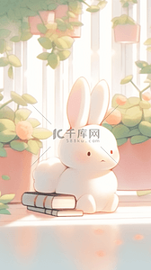 可爱手帐风治愈小兔子漫画3d插画