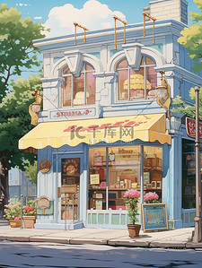 商铺商铺插画图片_街道小商店商铺零食店18