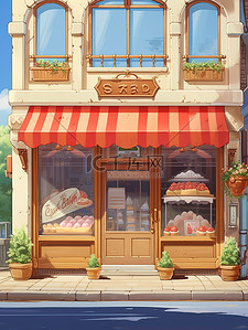 小商铺插画图片_街道小商店商铺零食店9