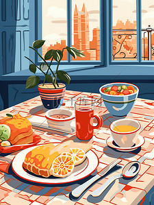 美味营养的早餐插画11