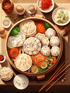 中式菜谱面条饺子小笼包4