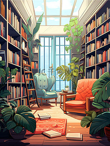 温馨的家庭图书馆书房6
