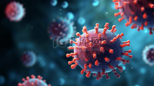 细胞免疫疗法插画图片_流感病毒疾病插画9