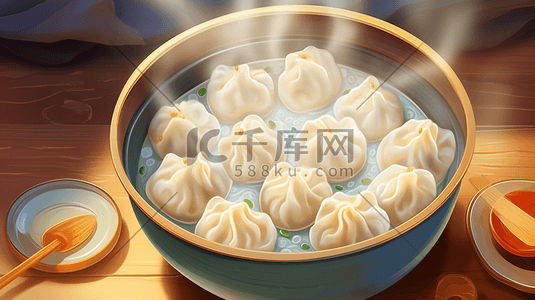 中国传统面食美食插画28