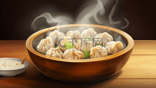 传统面食插画图片_中国传统面食美食插画16