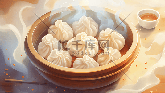 传统面食插画图片_中国传统面食美食插画19