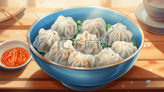 传统面食插画图片_中国传统面食美食插画30