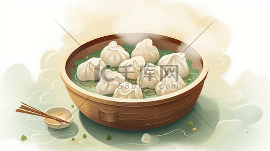 传统面食插画图片_中国传统面食美食插画21