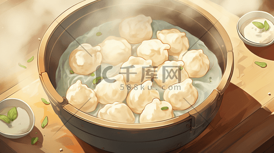中国传统面食美食插画23