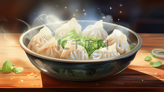 中国传统面食美食插画29