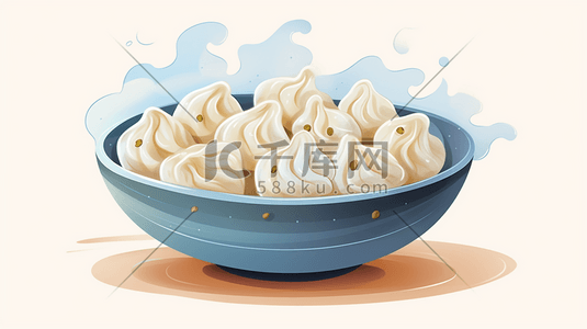 传统面食插画图片_中国传统面食美食插画11
