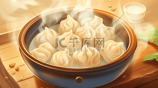 传统面食插画图片_中国传统面食美食插画27