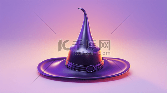 紫色创意时尚帽子插画16