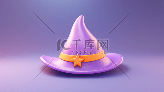 紫色创意时尚帽子插画7
