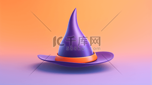 创意时尚帽子插画图片_紫色创意时尚帽子插画4