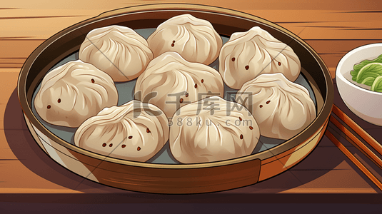 中式传统灌汤包插画9