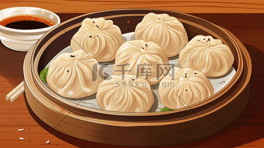 中式传统灌汤包插画8