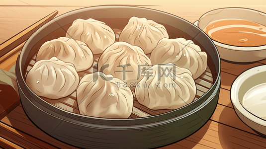 中式传统灌汤包插画7