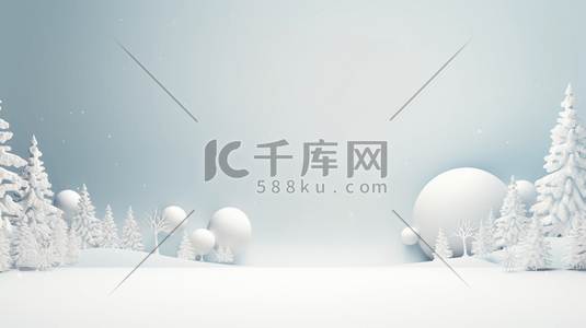 几何白色插画图片_冰天雪地田野唯美背景2