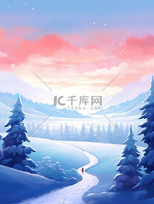 森林梦幻梦境冬天雪景10