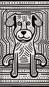 动物设计插画图片_插画艺术平面设计动物狗版画