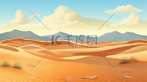 广阔的沙漠沙丘炽热阳光7