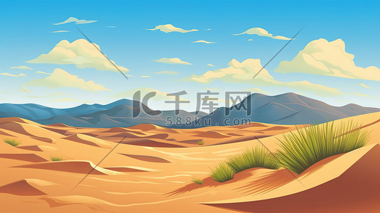 广阔的沙漠沙丘炽热阳光14