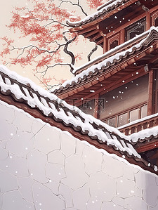 下雪屋檐插画图片_冬天屋檐上的雪景11